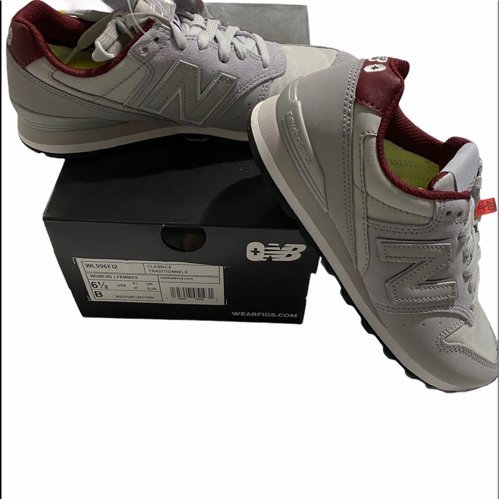 Figs new balance in gray and Maroon color